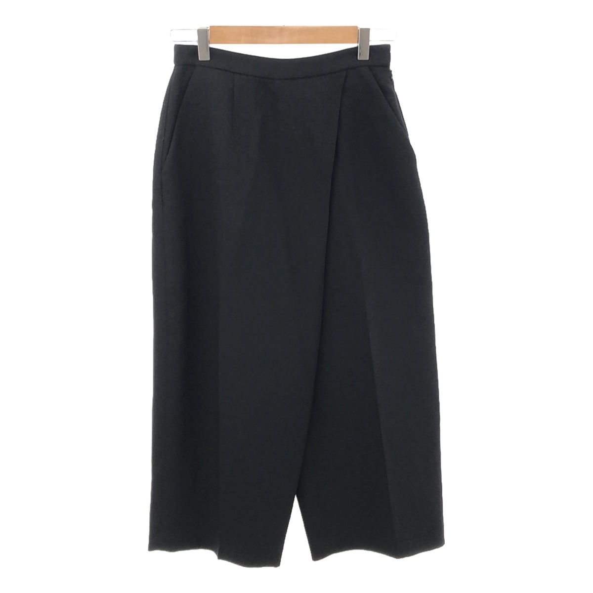 ENFOLD / 엠 폴드 | 양모 혼합 크롭드 와이드 팬츠 | 38 | 블랙 | 여성