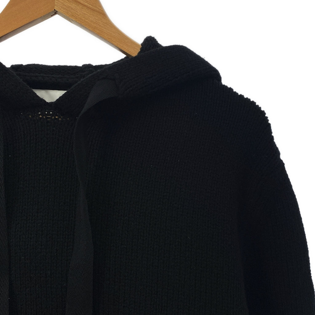 【美品】  JIL SANDER / ジルサンダー | 2023AW | オーバーサイズニットパーカー | 46 | ブラック | メンズ