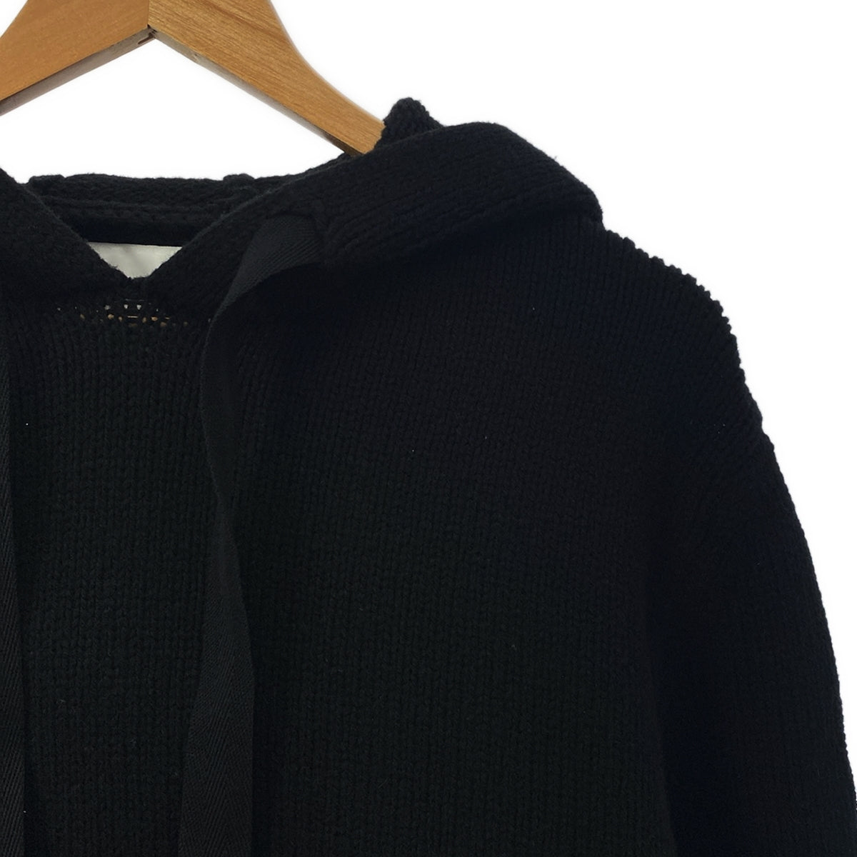 【美品】  JIL SANDER / ジルサンダー | 2023AW | オーバーサイズニットパーカー | 46 | ブラック | メンズ