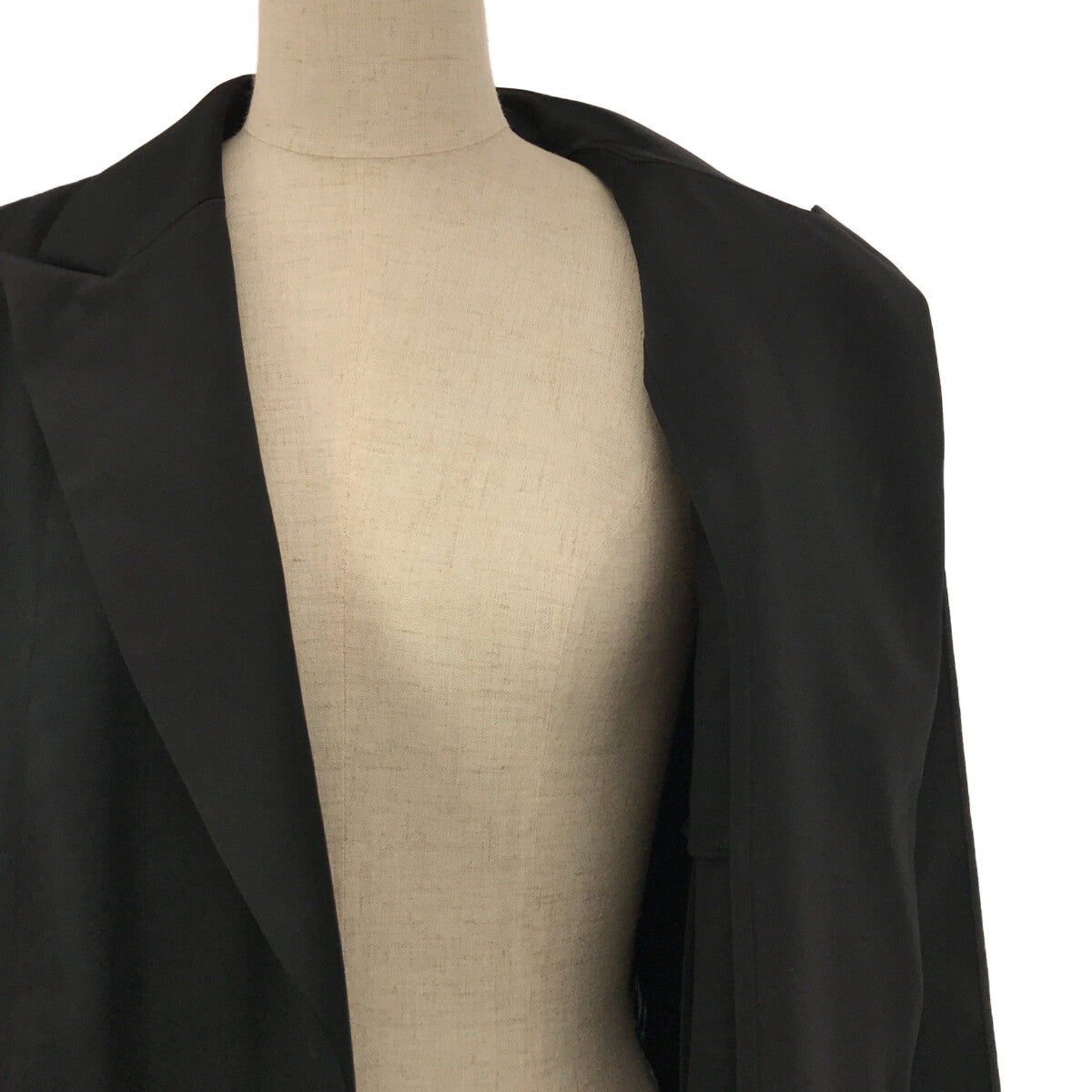【美品】 sacai / サカイ | 2023SS | Suiting Pleated blazer / 異素材 バックプリーツ スーチング  ベルテッド ジャケット | 1 | ブラック | レディース