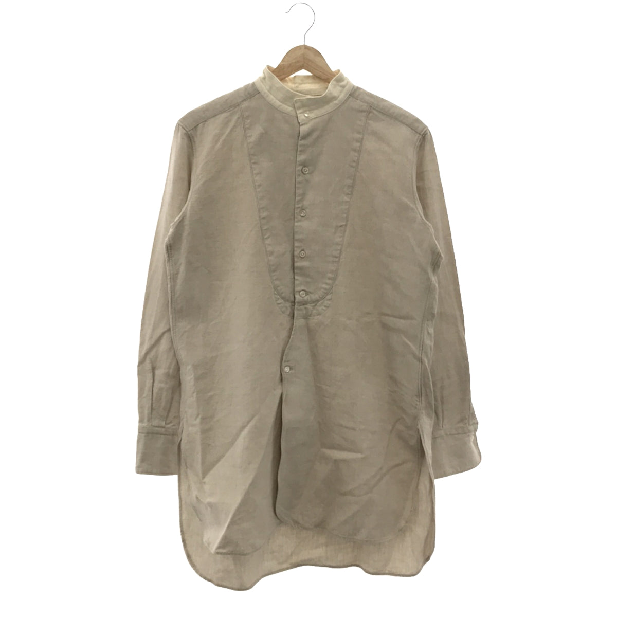 [品相良好] sus-sous / Sus |高領正裝襯衫 |尺寸 5 |象牙 |男士