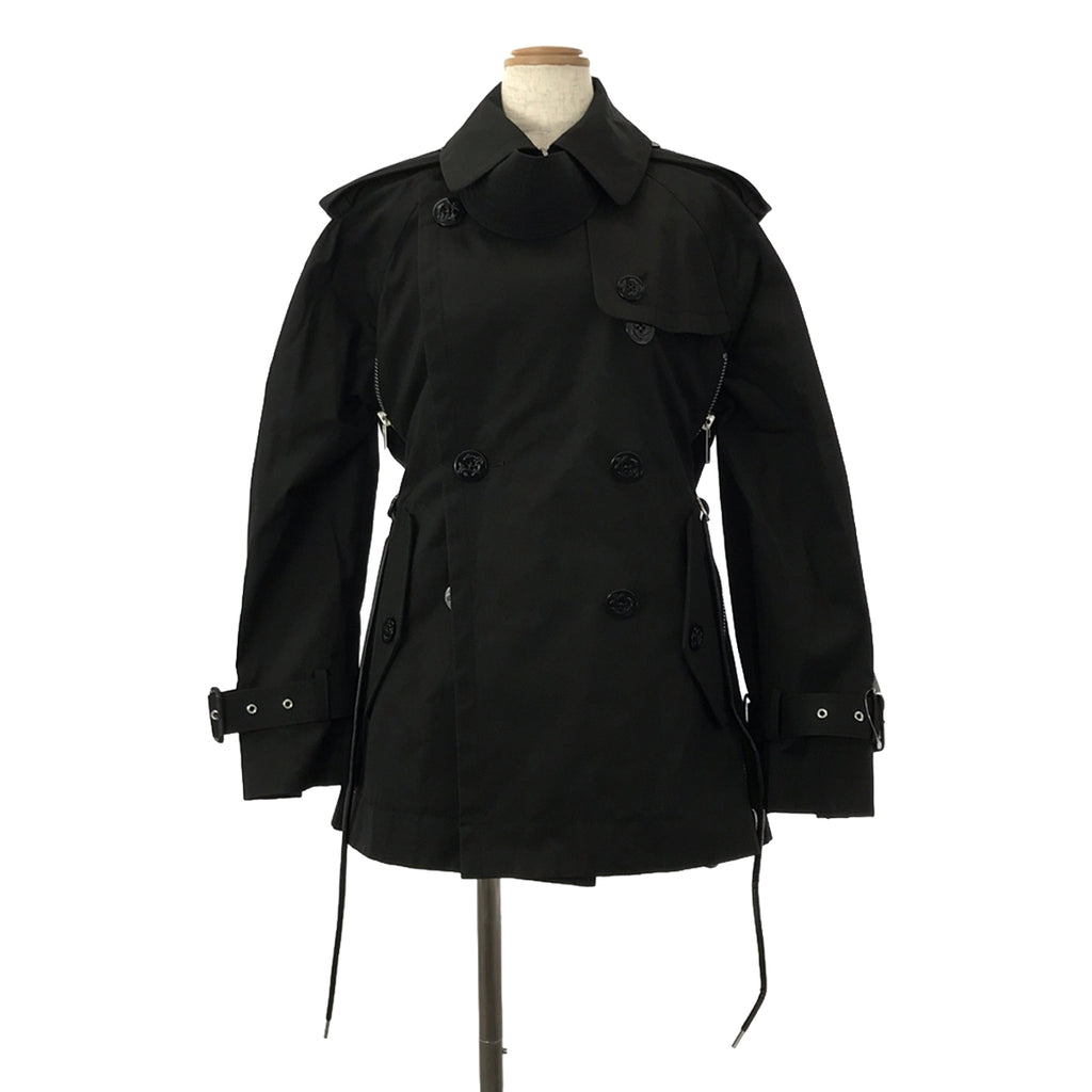 【美品】  sacai / サカイ | 2019AW | コットンコーティング トレンチジャケット | 1 | ブラック | レディース