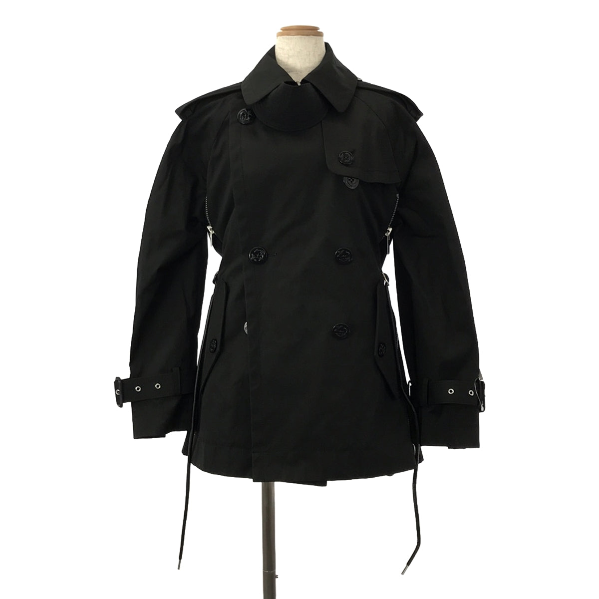 【美品】  sacai / サカイ | 2019AW | コットンコーティング トレンチジャケット | 1 | ブラック | レディース