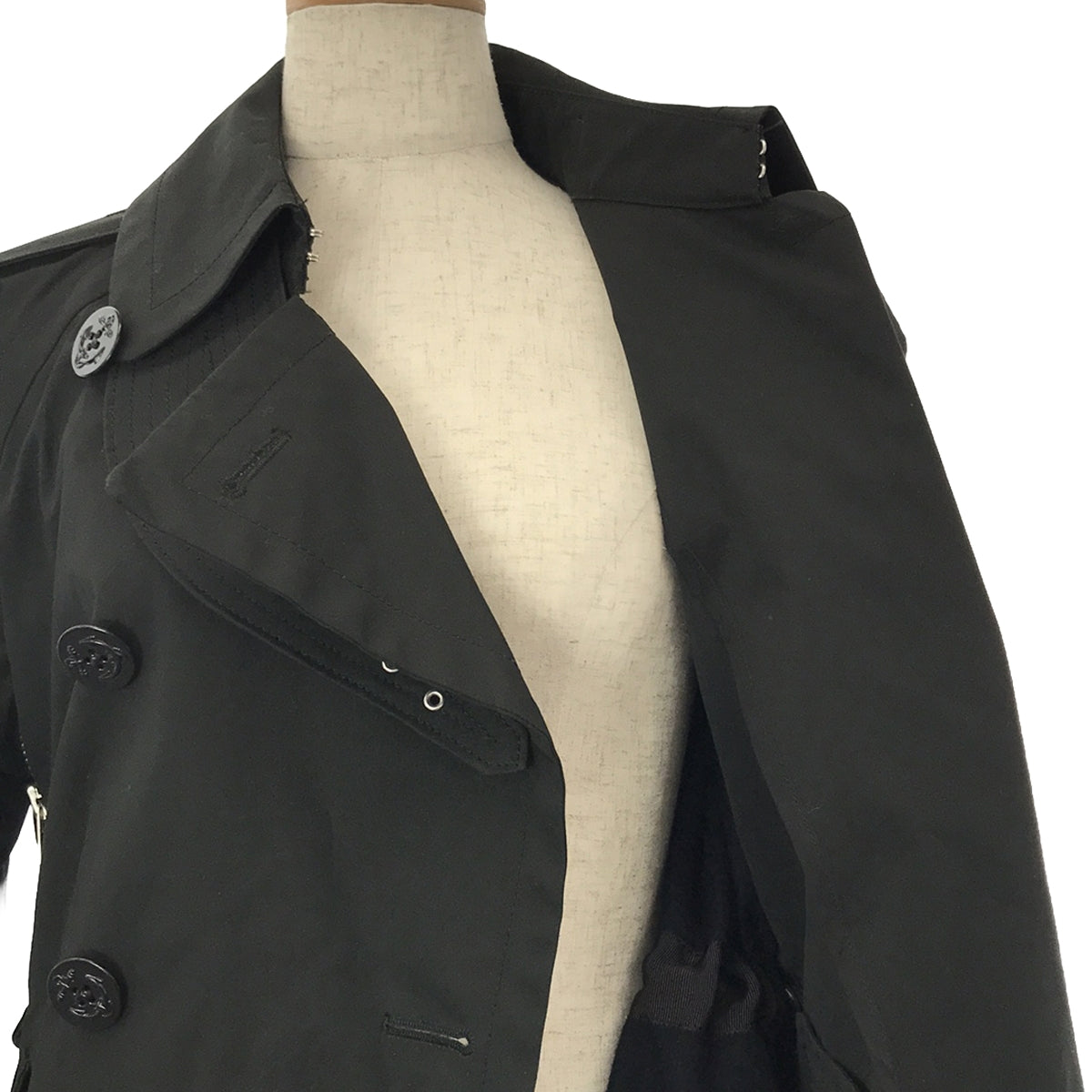 【美品】  sacai / サカイ | 2019AW | コットンコーティング トレンチジャケット | 1 | ブラック | レディース