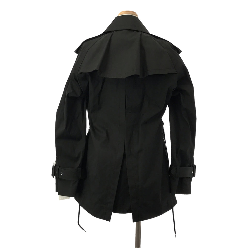 【美品】  sacai / サカイ | 2019AW | コットンコーティング トレンチジャケット | 1 | ブラック | レディース