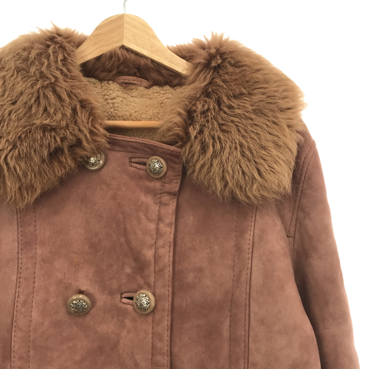 復古 / 復古服裝 | 20世紀70年代羊毛大衣|粉紅米色|女性的