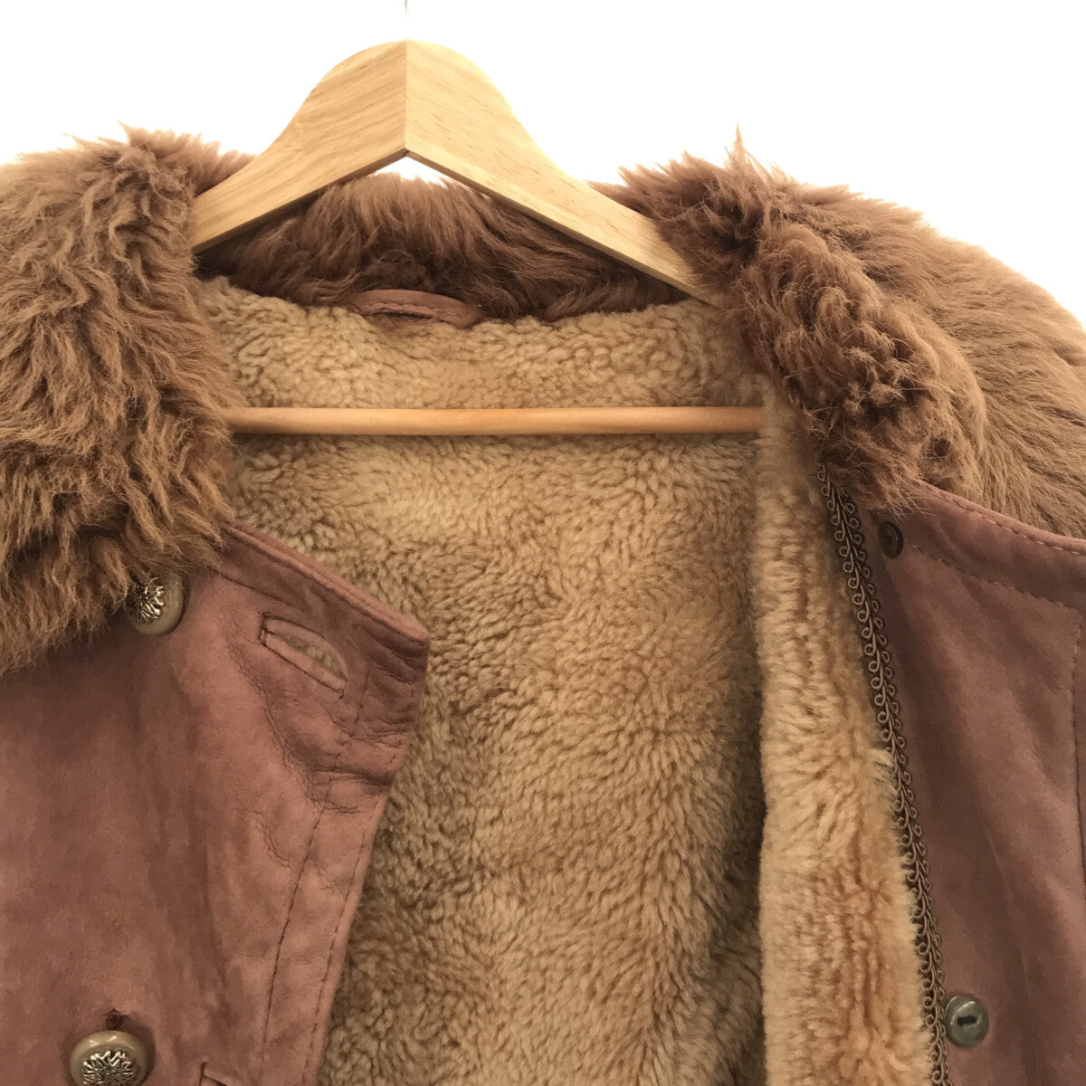 復古 / 復古服裝 | 20世紀70年代羊毛大衣|粉紅米色|女性的