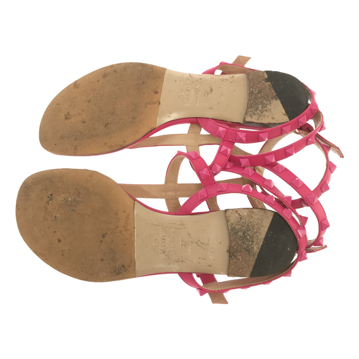 華倫天奴·格拉瓦尼 | Rockstud 平底人字拖涼鞋 | 37 |粉紅色 |女性的