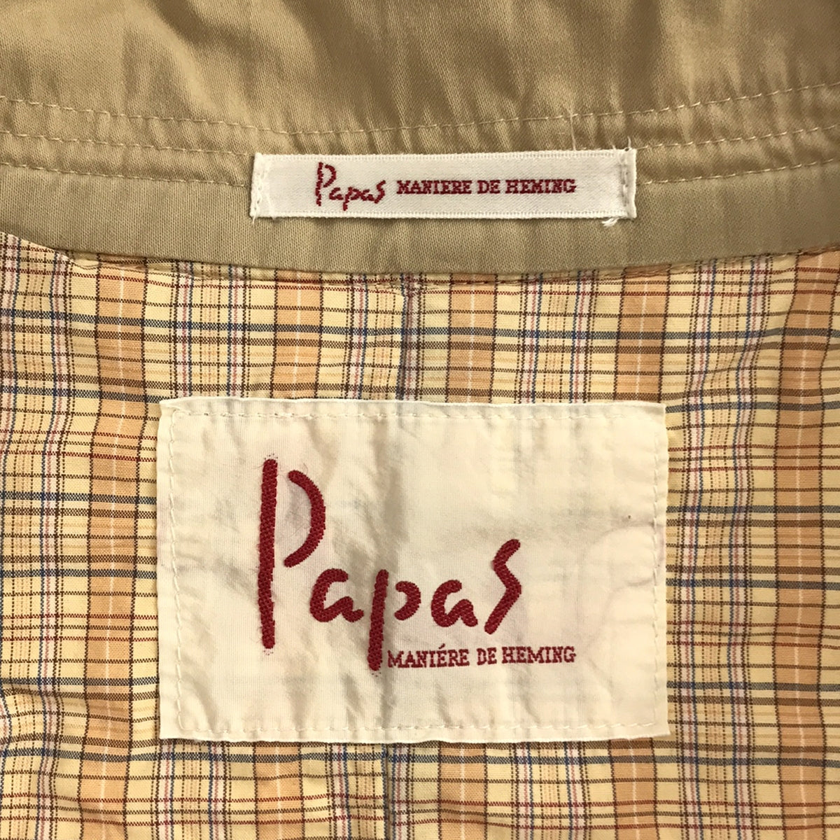 PAPAS / パパス | コットン 中綿入り サファリコート | M | ベージュ