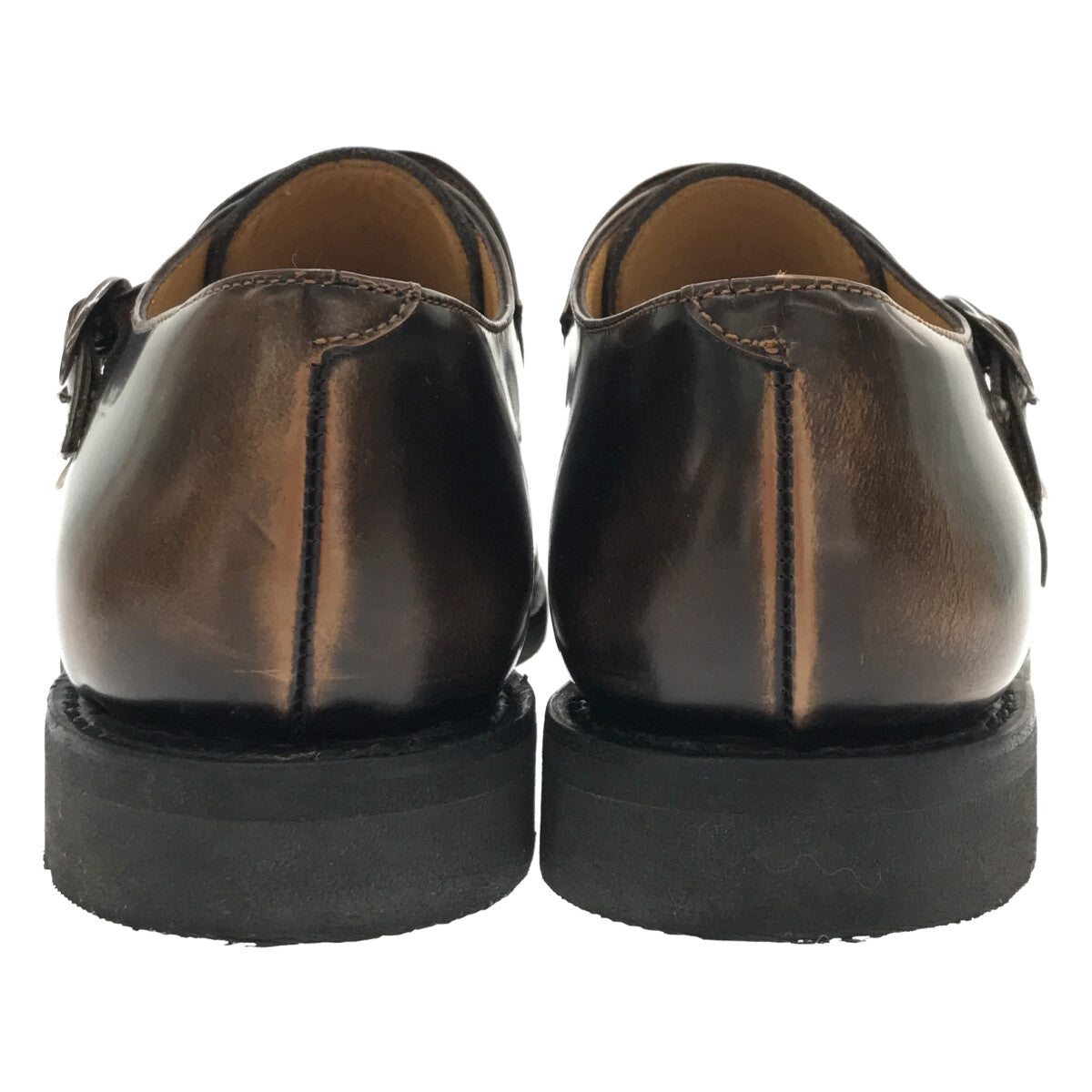 [品相良好] 翡翠綠 |絎縫雙僧侶鞋 | 5 1/2 |布朗 |女性的