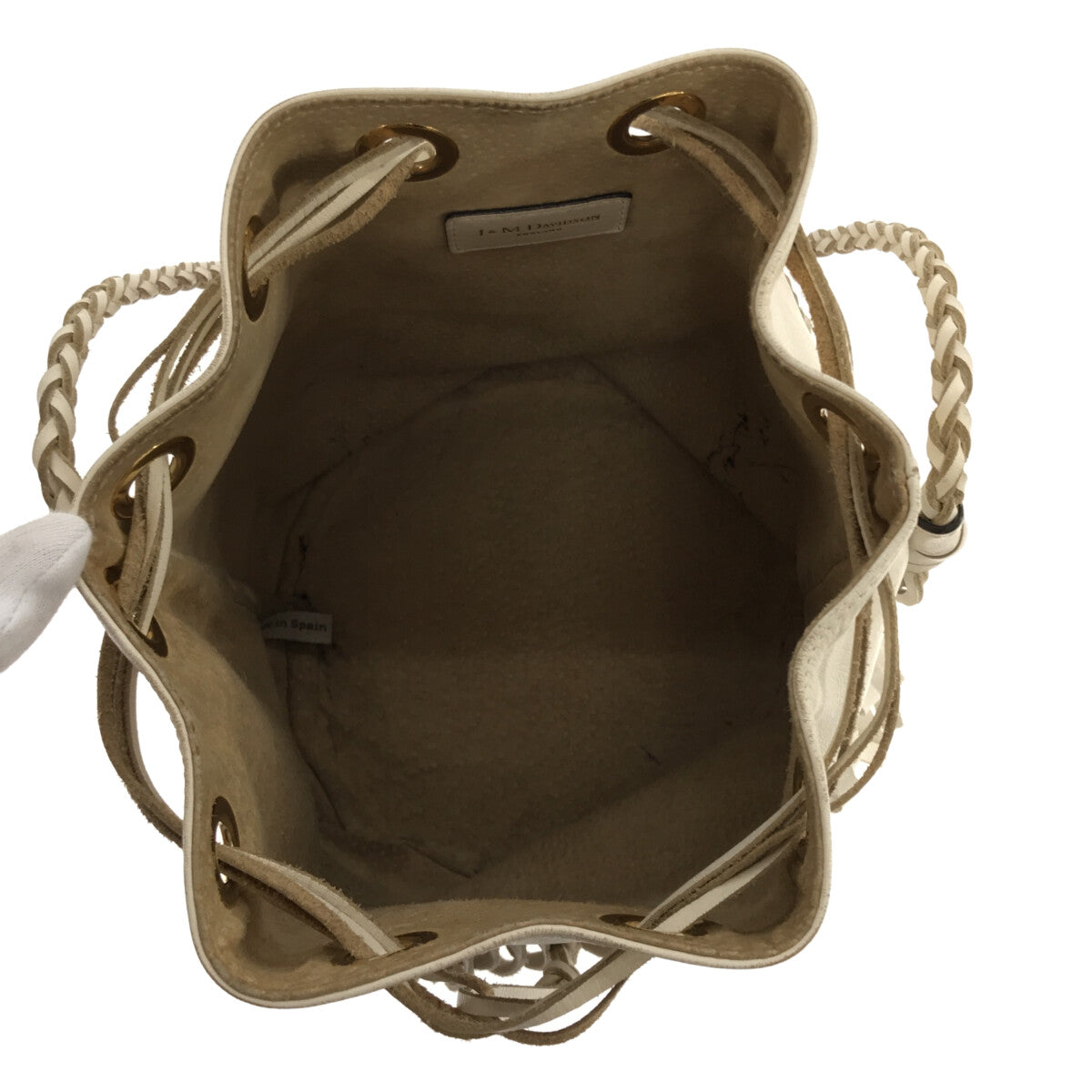 J&amp;M 戴維森 | FRINGE CARNIVAL L 皮革抽繩包 |白色 |女性的