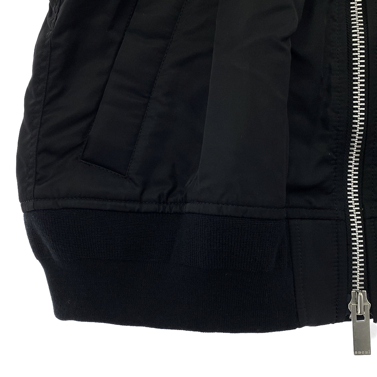 [新品] sacai | 2024SS |尼龍斜紋背心 | 1 |黑色 |女性的