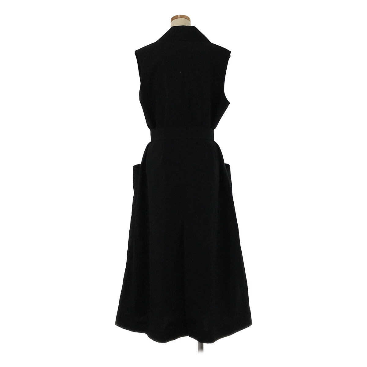 【미품】 Christian Wijnants / 기독교 와이넌츠 | 벨트가있는 더블 브레스트 슬리브리스 오버 롱 코트 | 36 | 블랙 | 여성