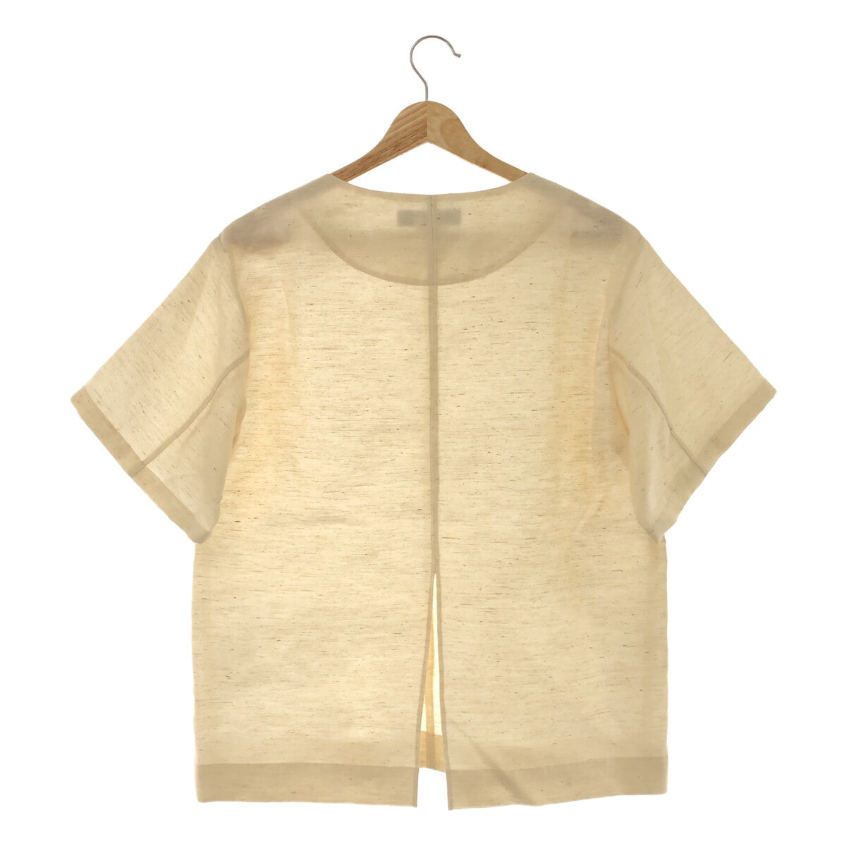 【美品】  UNION LAUNCH / ユニオンランチ | シルク スクエアネック プルオーバー 半袖ブラウス | F | ナチュラル | レディース