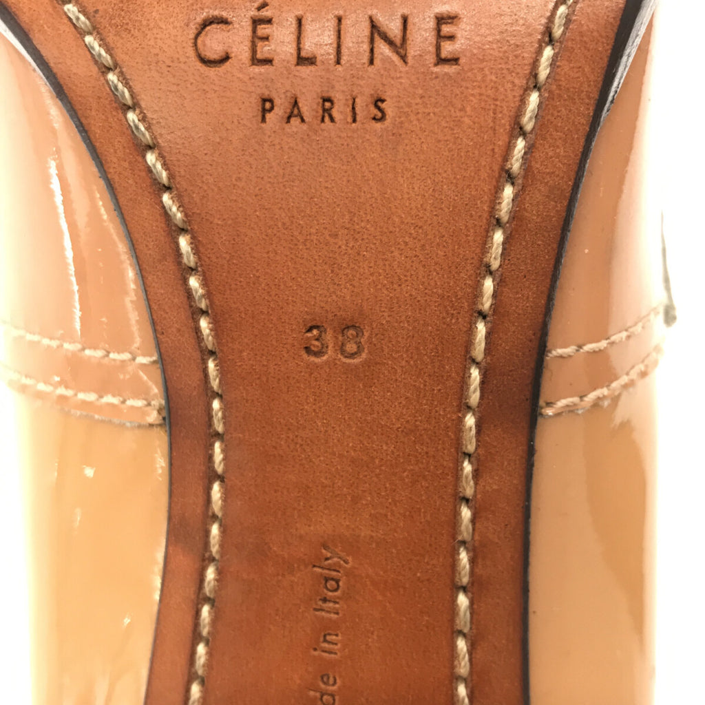 [狀況良好] CELINE | Phoebe 琺瑯流蘇高跟鞋 |尺寸 38 |米色 |女的