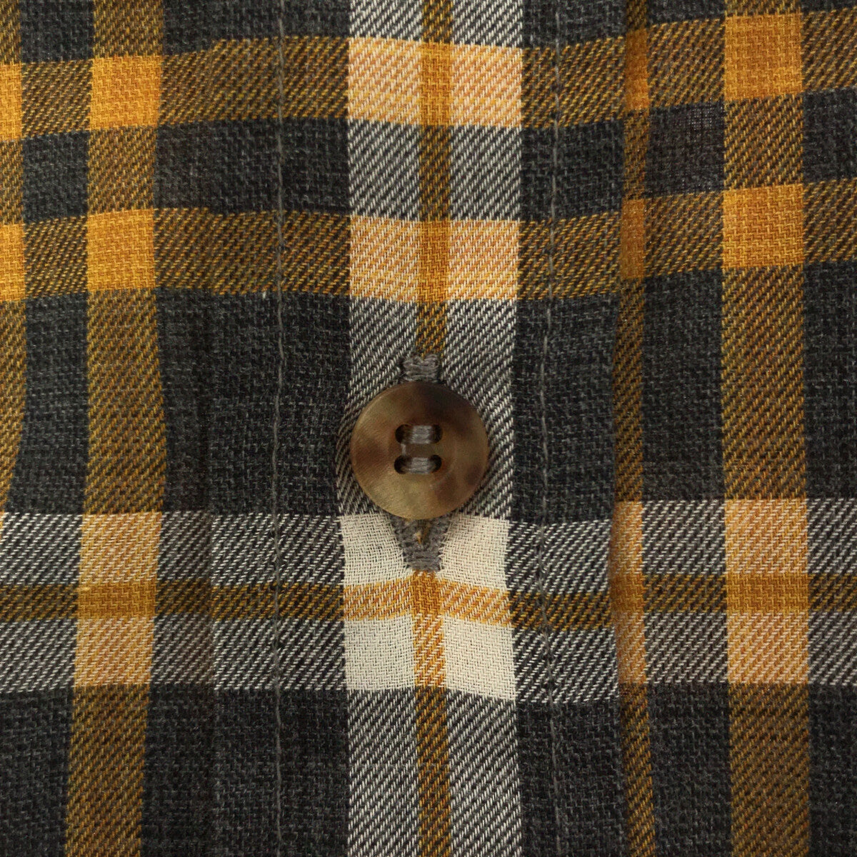 【미품】 BRUNELLO CUCINELLI / 브루네로쿠치네리 | 코튼 체크 와이드 컬러 셔츠 | S | 옐로우/그레이 | 남성