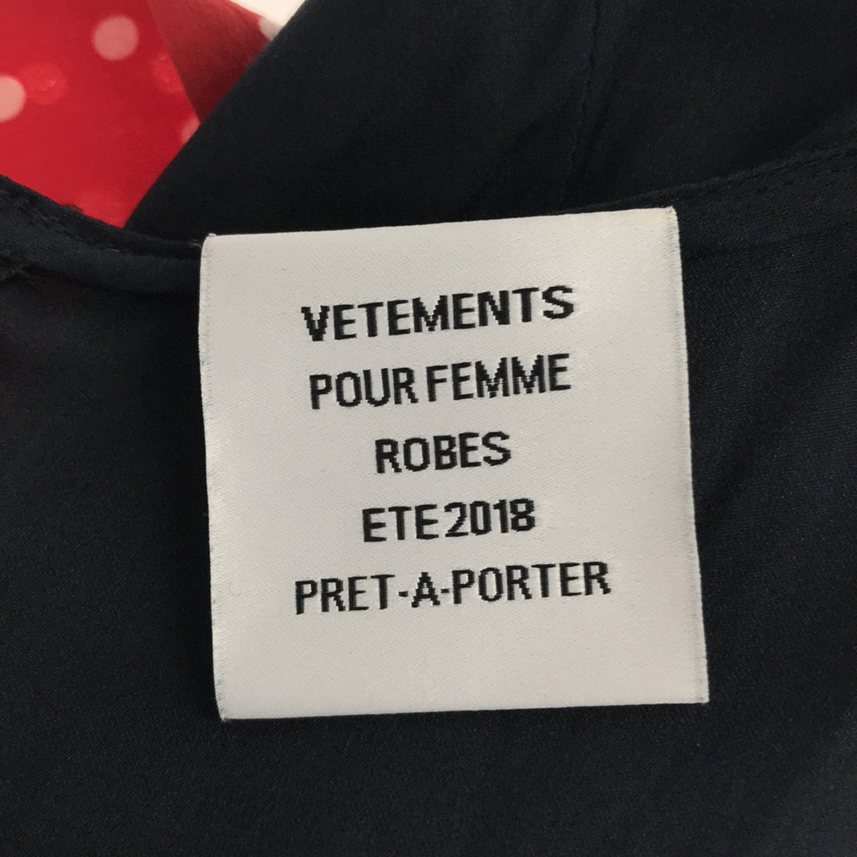 VETEMENTS / ヴェトモン | emoji ドット ワンピース | S | ネイビー/レッド | レディース