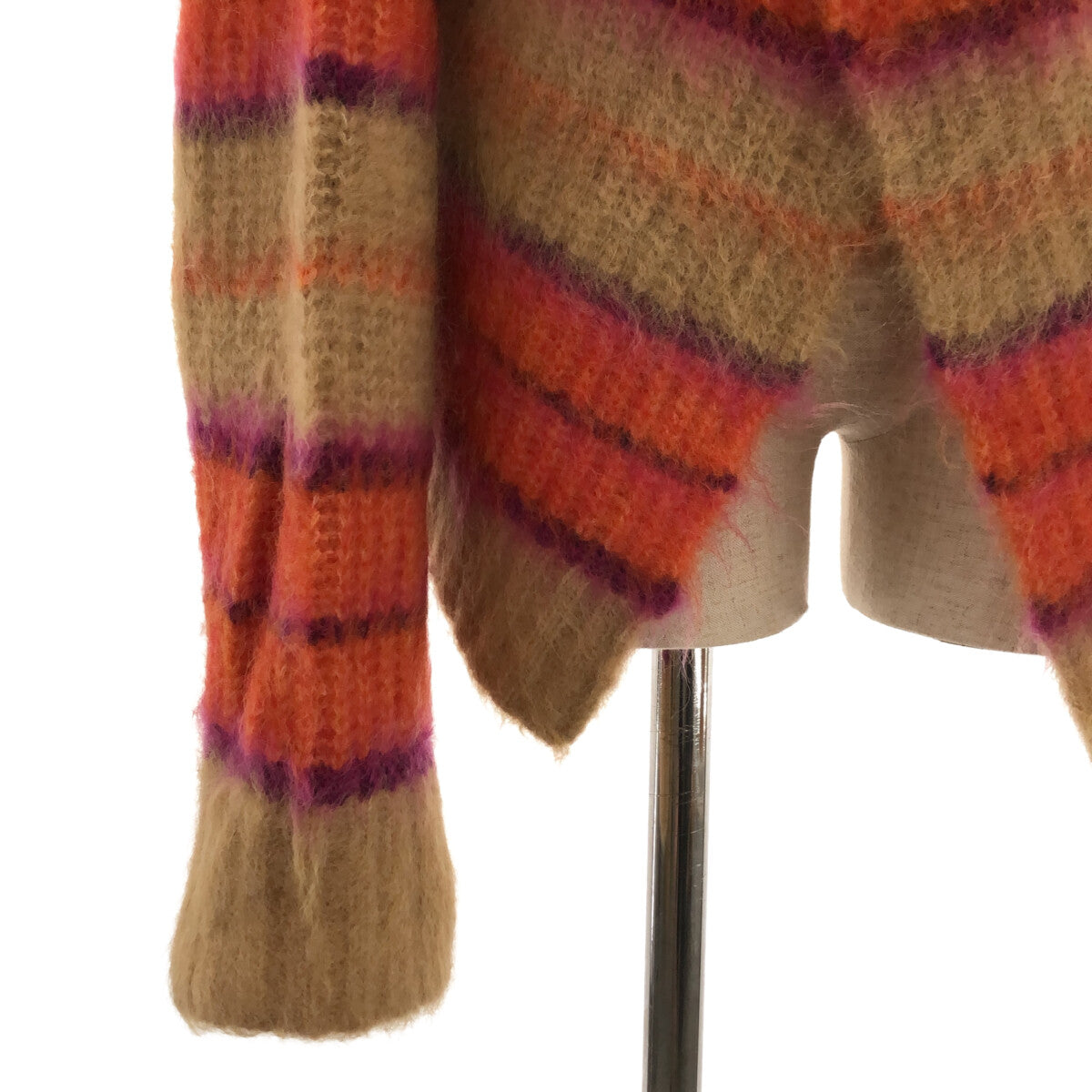 Stripe Mohair Wide Cardigan