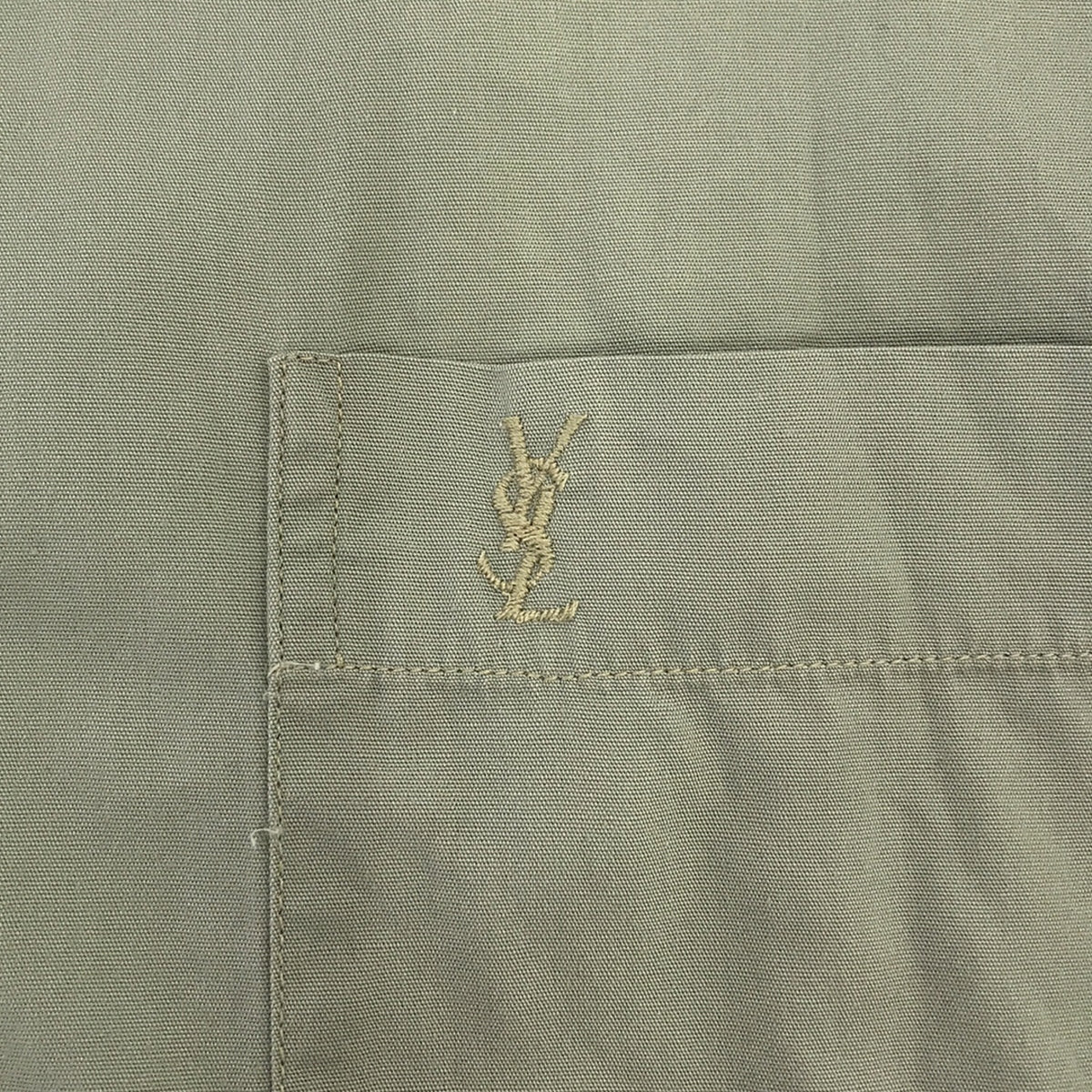 YVES SAINT LAURENT / イヴサンローラン | ロゴ刺しゅう スタンダードシャツ | 40 | グレー | メンズ