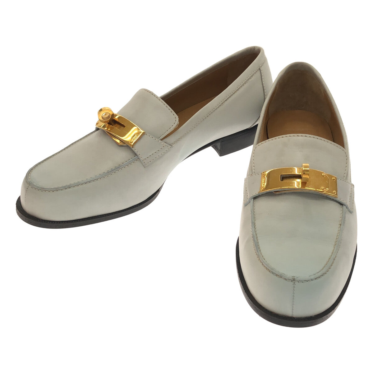 [狀況良好] 愛馬仕 | Kelly 五金皮革樂福鞋 | 36 1/2 |淺藍色 |女性的