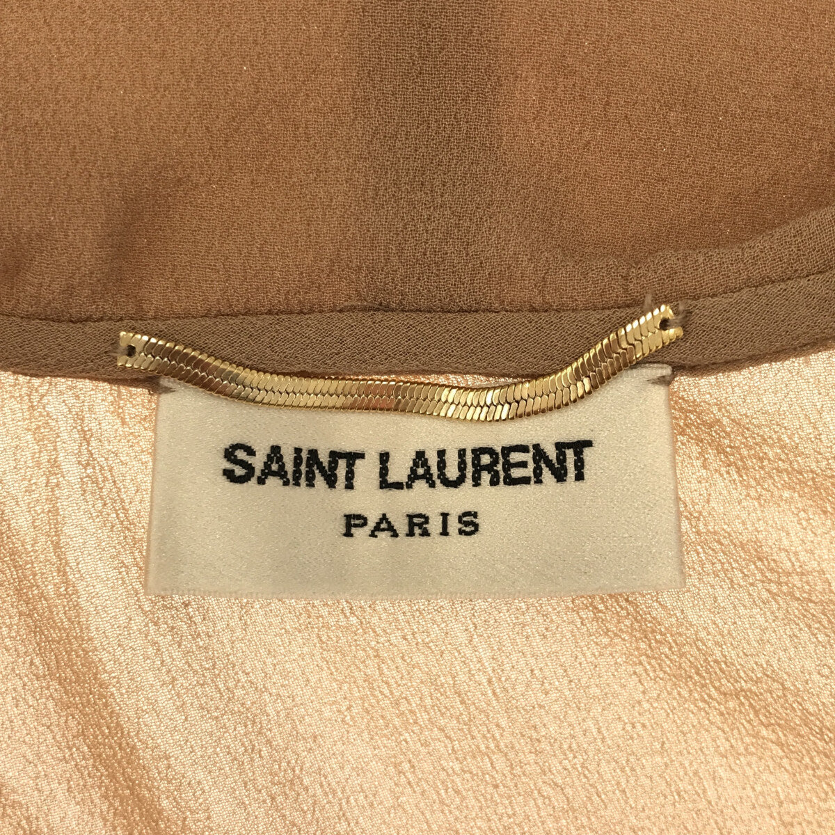 SAINT LAURENT PARIS / サンローランパリ | 丸襟 シフォンブラウス | 36 | キャメル | レディース