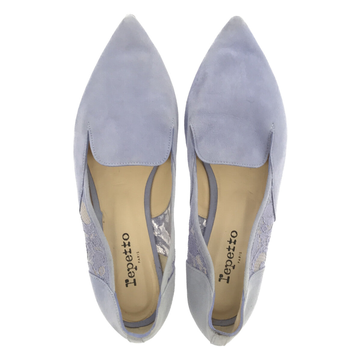 repetto / レペット | サイドレースフラットパンプス | 39 1/2 | ブルー | レディース