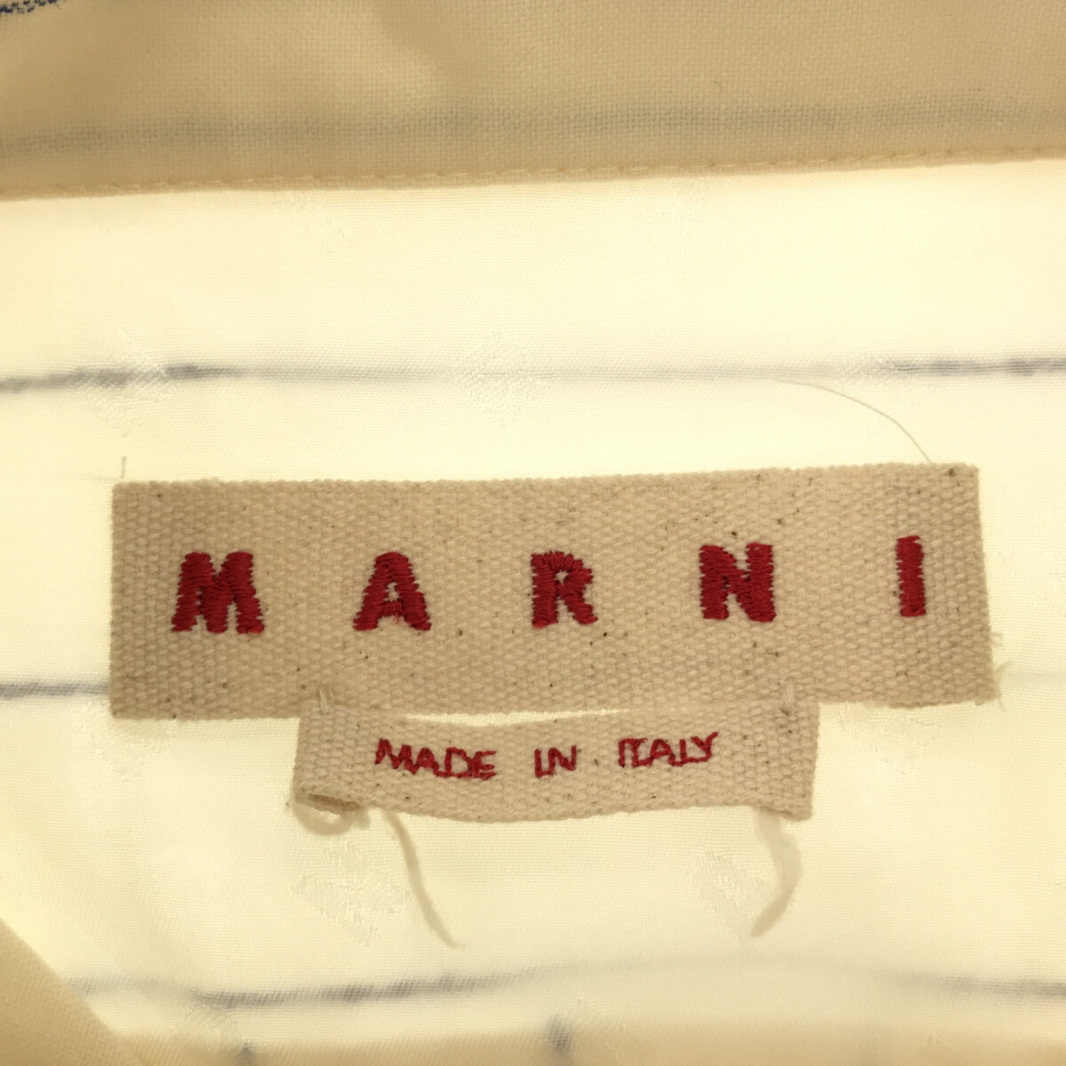 【美品】  MARNI / マルニ | 2022SS | トロピカルウールストライプ シャツ | 52 | ナチュラル | メンズ