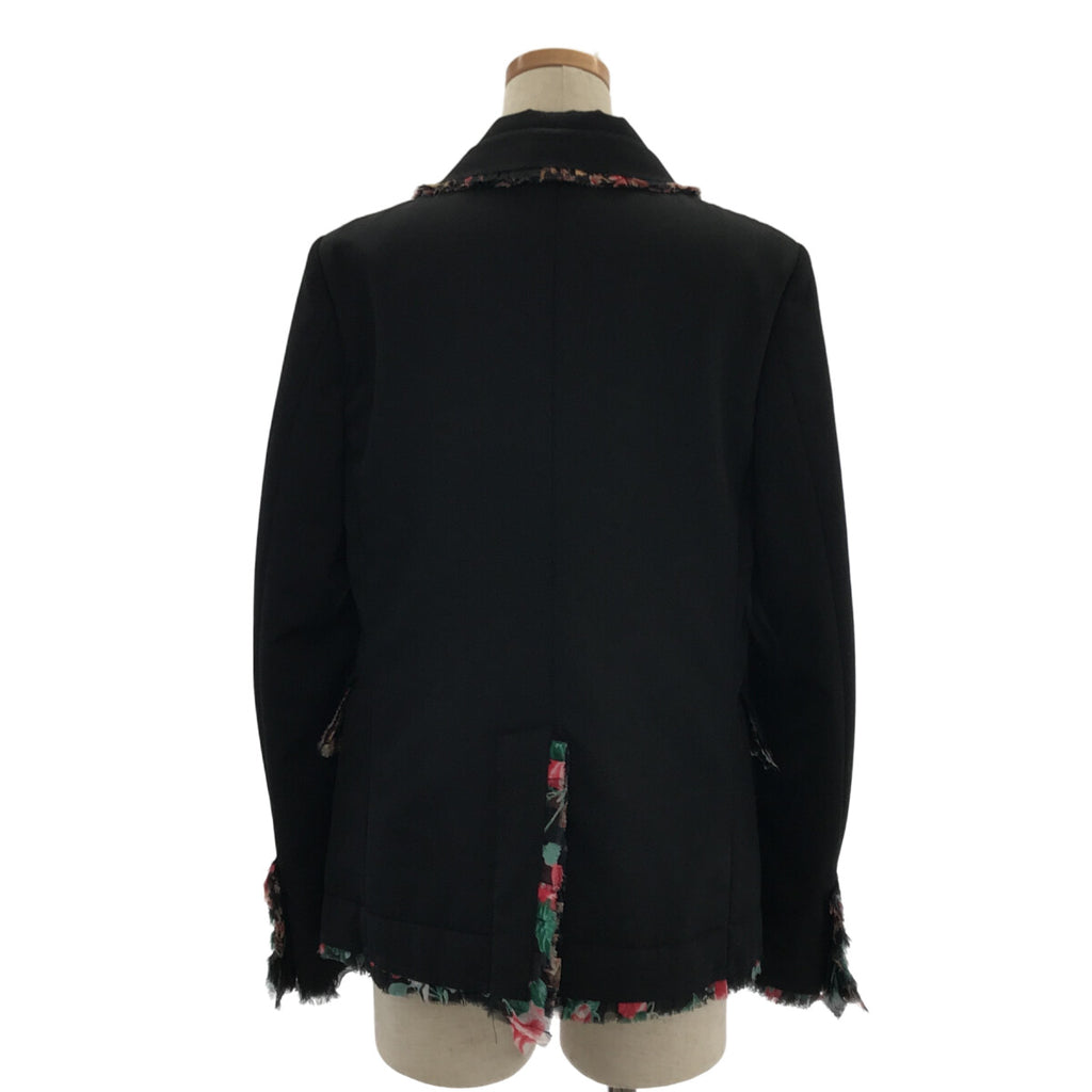 [品相良好] COMME des GARCONS | 2018秋冬 |全襯裡、剪裁、荷葉邊對接外套 | S |黑色 |女性的