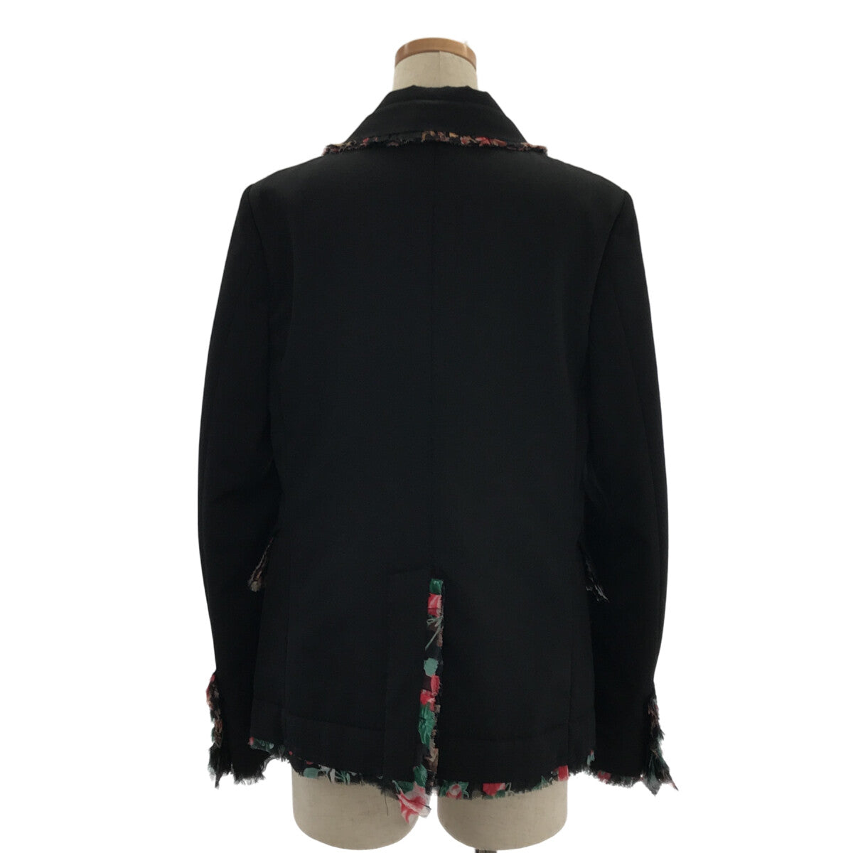 [品相良好] COMME des GARCONS | 2018秋冬 |全襯裡、剪裁、荷葉邊對接外套 | S |黑色 |女性的