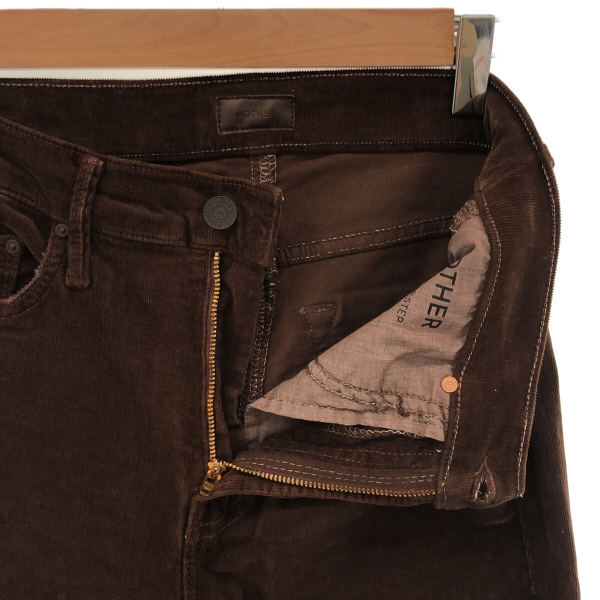 [狀況良好] 母親 | INSIDER CROP STEP FRAY 燈芯絨短褲 |尺寸 25 |布朗 |女性的