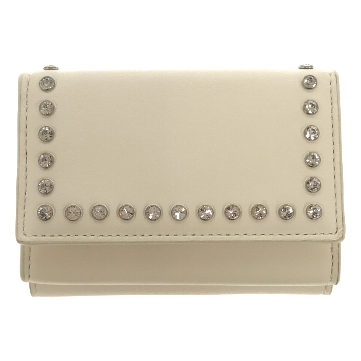 【新品】  JW Anderson / ジェイダブルアンダーソン | FOLD WALLET WITH CRYSTAL 財布 | ホワイト/シルバー | レディース