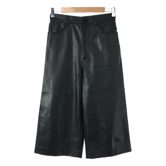 ASTRAET | Faux Leather Cropped Pants | 0 | Black | Women's