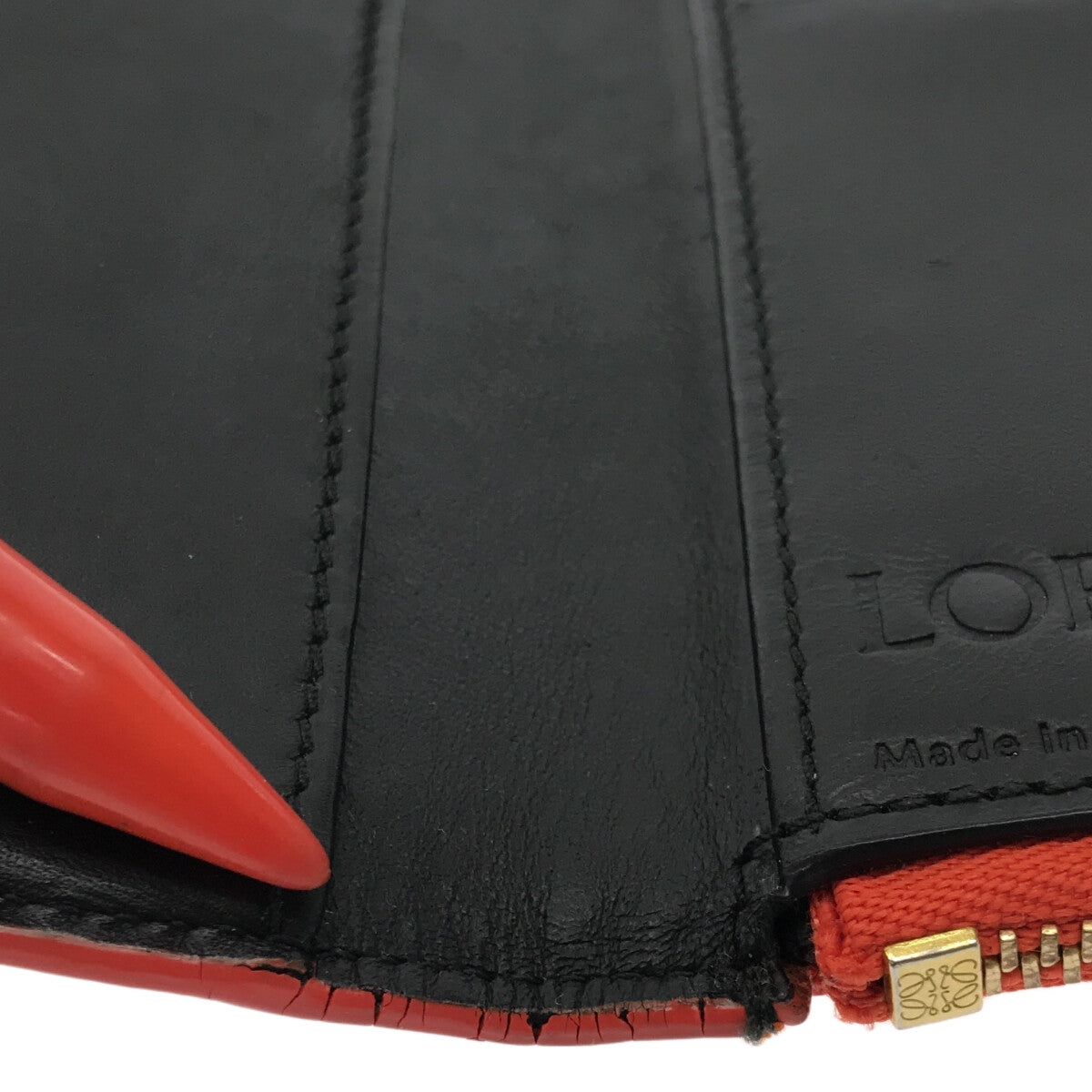 【美品】  LOEWE / ロエベ | SMALL ZIP WALLET スモール ジップ ウォレット | オレンジ | レディース