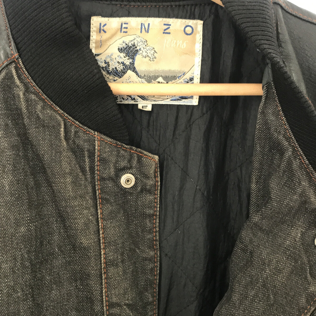 KENZO / ケンゾー | 80s ヴィンテージ 浮世絵タグ デニム レザー 切替