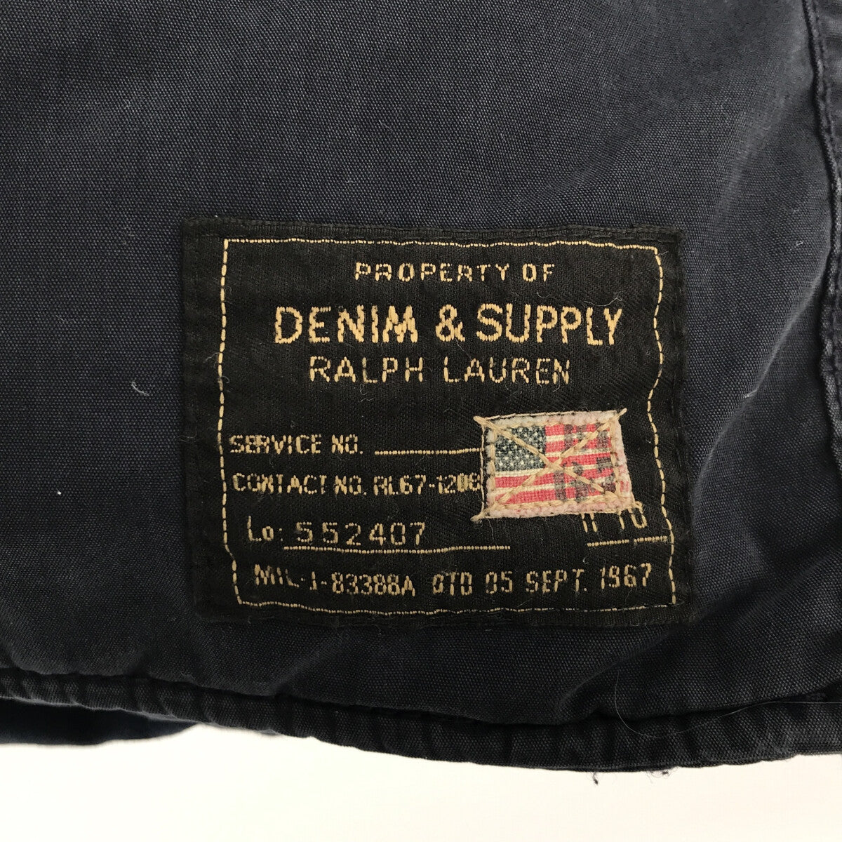 Denim & Supply Ralph Lauren / デニムアンドサプライラルフローレン | ヴィンテージ加工 N3-B ファー 中綿入り  ミリタリー フライトジャケット | S |