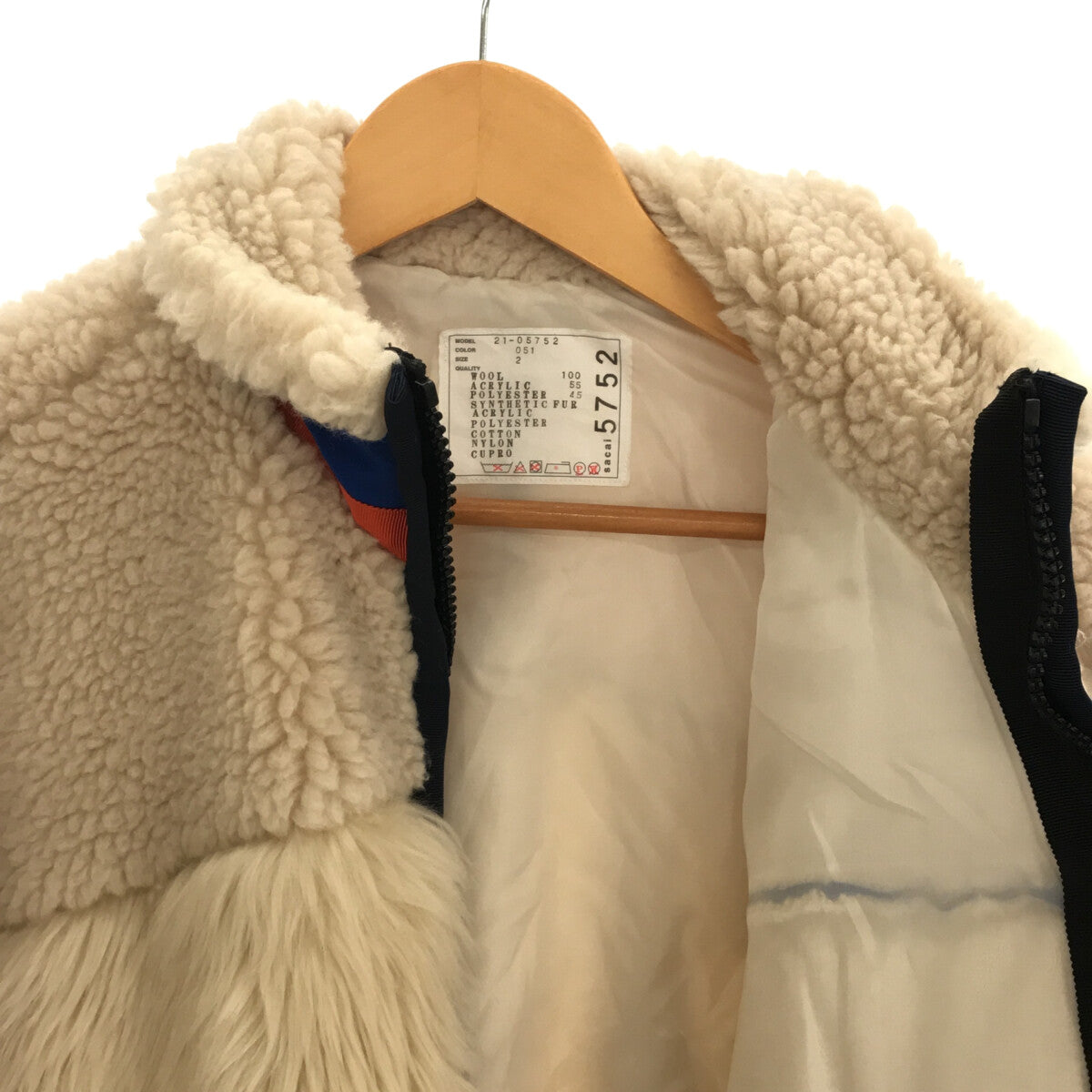 sacai / サカイ | 2021AW | Faux Shearling Faux Fur Blouson 異素材