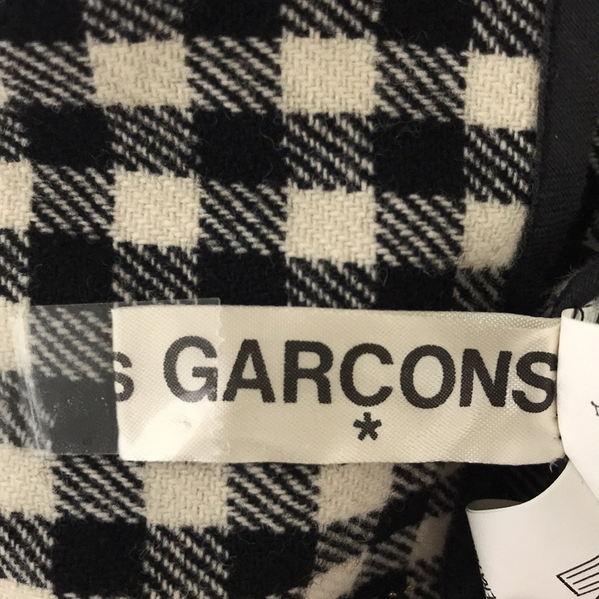 COMME des GARCONS / 컴데 갤슨 | 울 체크 와이드 랩 팬츠 | S | 블랙/아이보리/골드 | 여성