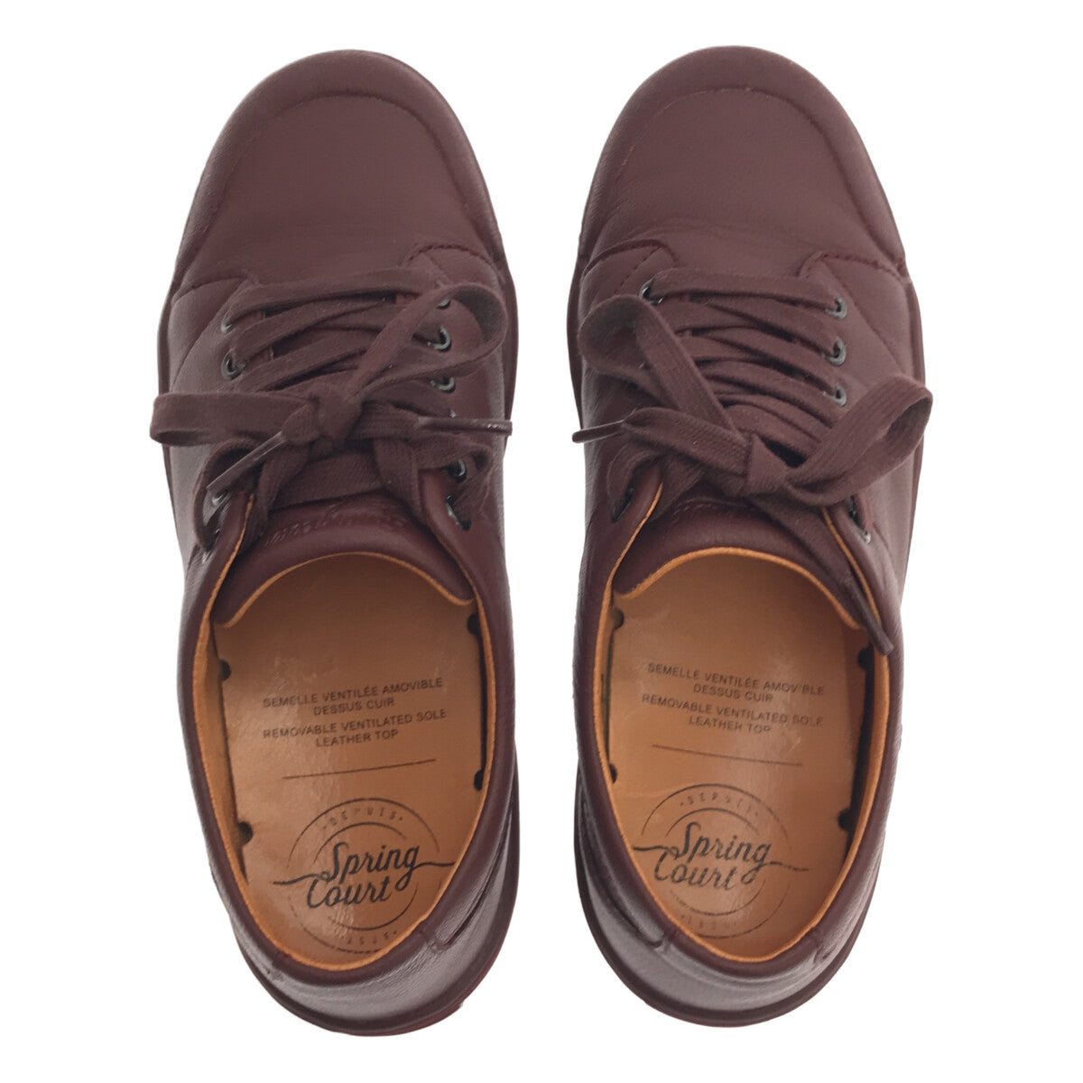 【미품】 SPRING COURT / 스프링 코트 | 가죽 고무창 운동화 | 36 | 와인 레드 | 여성