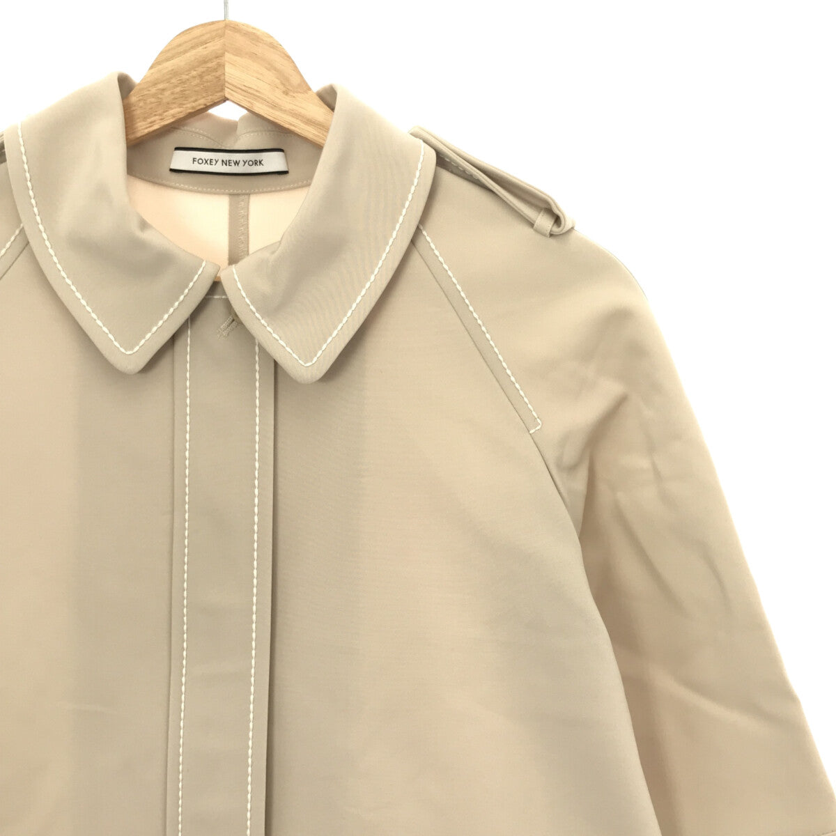 FOXEY NEW YORK / フォクシーニューヨーク | ジップアップ ストレッチコート | 38 | ベージュ | レディース