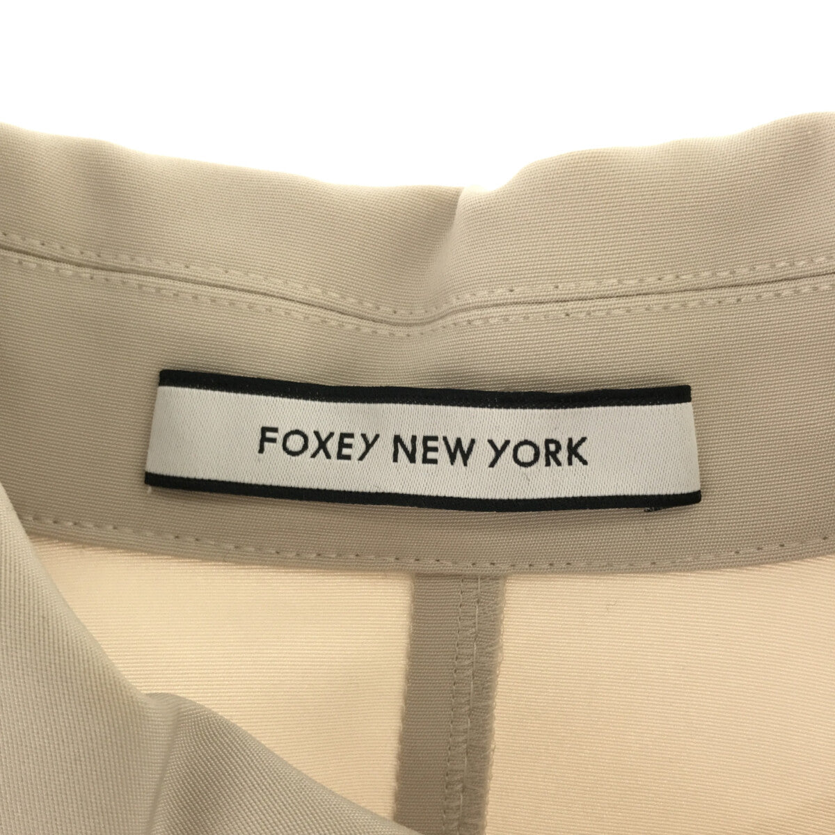 素材合成皮革【良品】FOXEY NEW YORK ライダースジャケット ベージュ 38