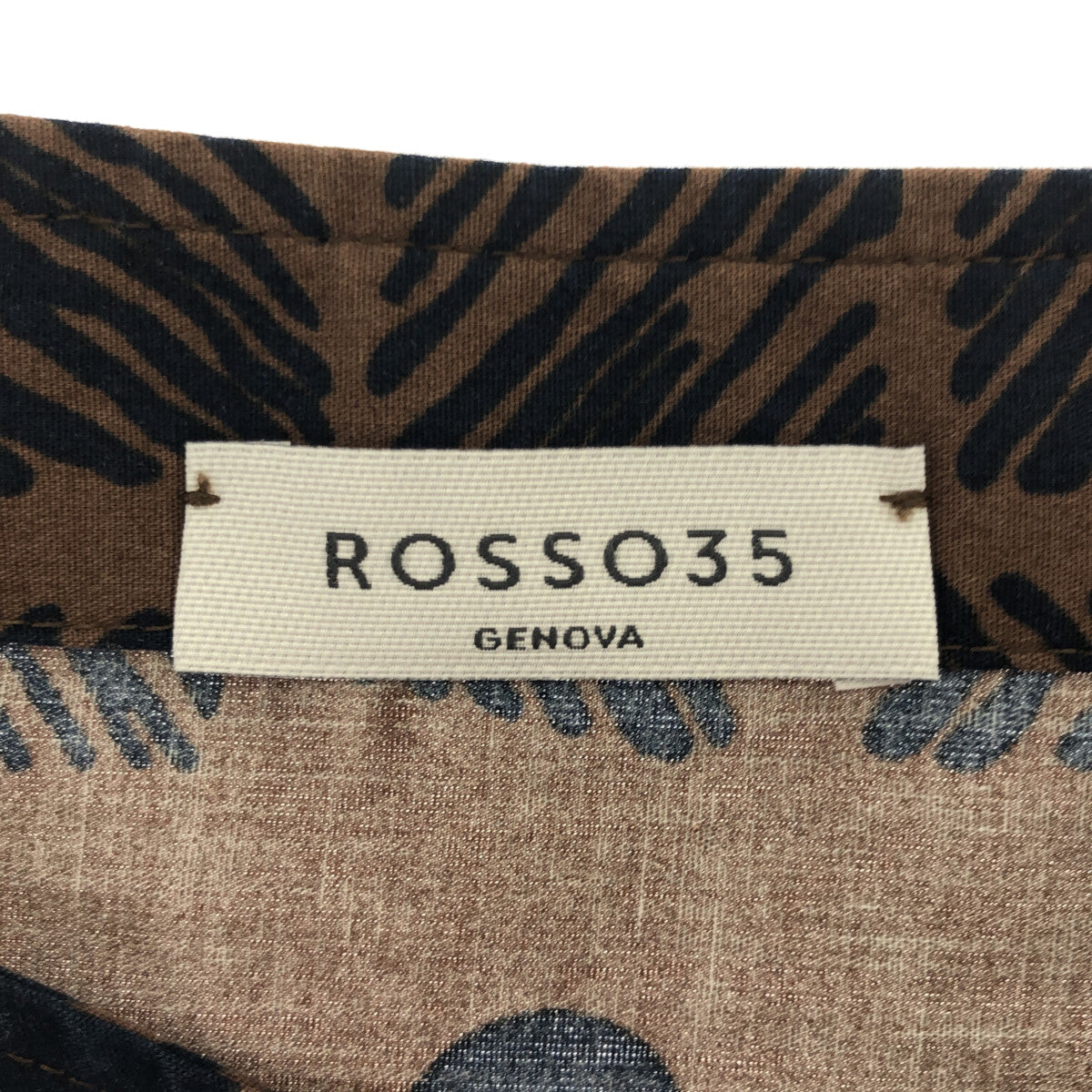 【美品】  ROSSO35 / ロッソ トレンタチンクエ | ドット総柄 キーネック ノースリーブ ワンピース | 38 | ブラウン | レディース
