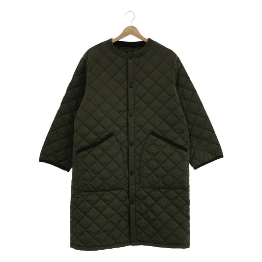 Barbour / バブアー | QUILTED NO COLLAR COAT ノーカラー コート | 10 | カーキ | レディース