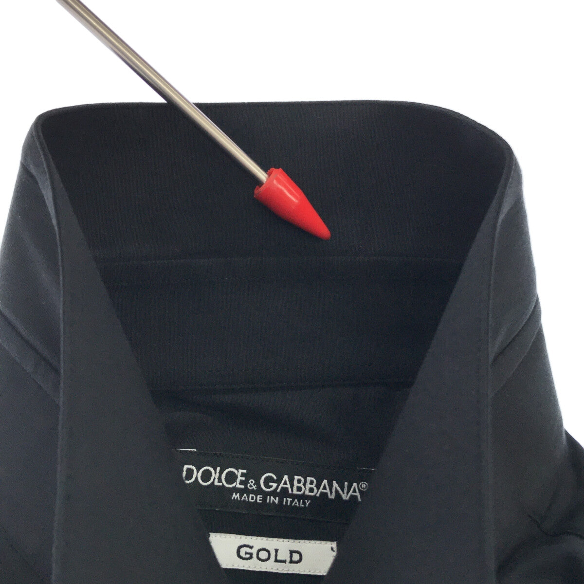 【美品】 DOLCE＆GABBANA / ドルチェ＆ガッバーナドルガバ | GOLD コットン レギュラーカラー ドレスシャツ | 14 1/2  (37) | ブラック | メンズ