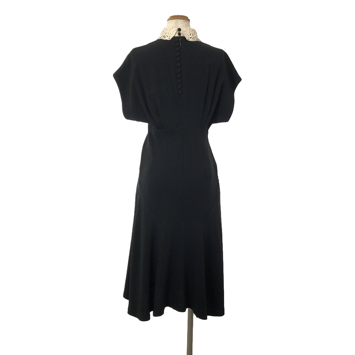 Mame Kurogouchi / マメクロゴウチ | Silk Lace Collar A−Line Dress 
