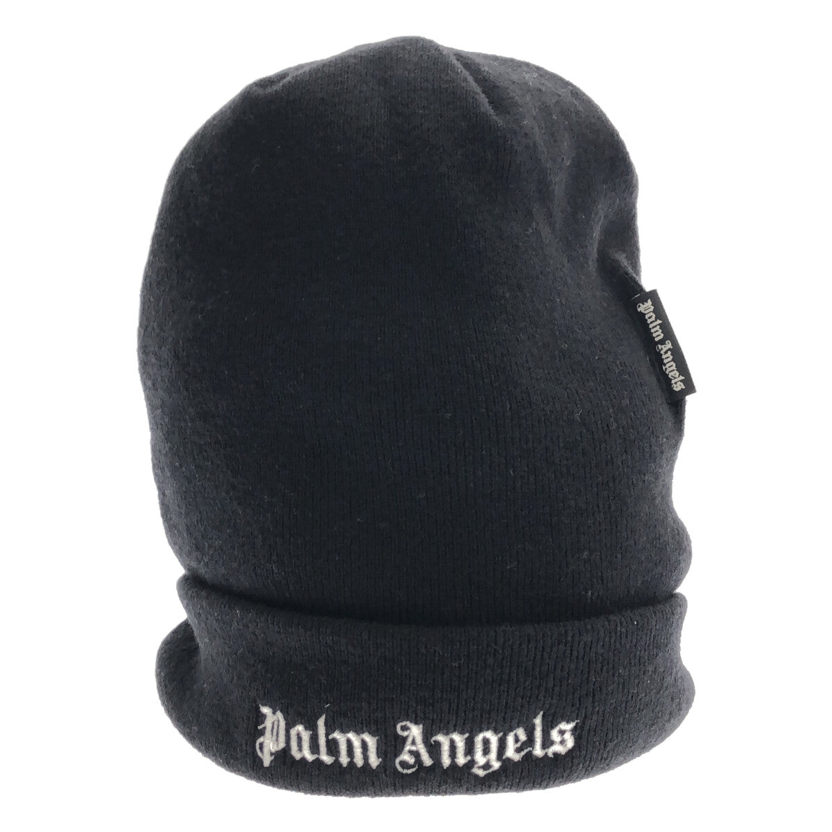 コットン100%Palm Angels ブラック ロゴ ニット帽