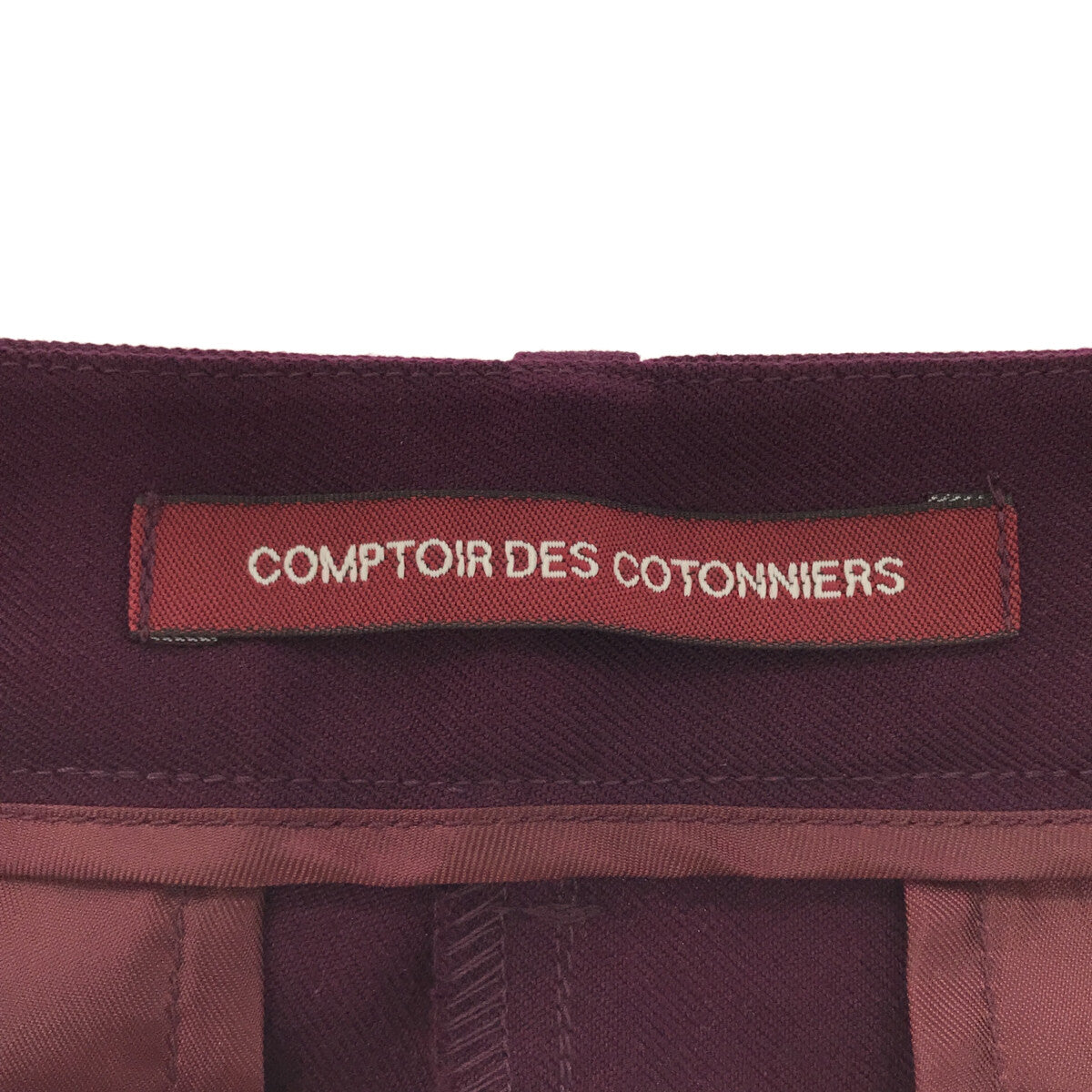 【美品】  COMPTOIR DES COTONNIERS / コントワーデコトニエ | ウール テーパード スラックス | 34 | パープル | レディース