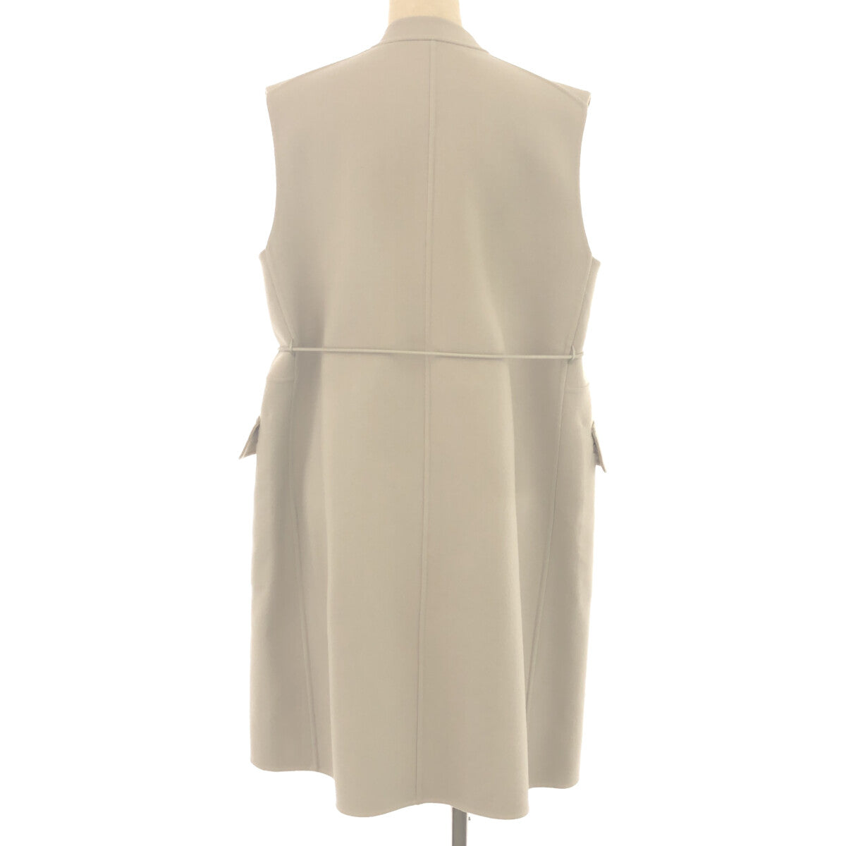 【美品】  Drawer / ドゥロワー | リバーシブル スリーブレス ウールコート | 36 | ライトグレー/ベージュ | レディース