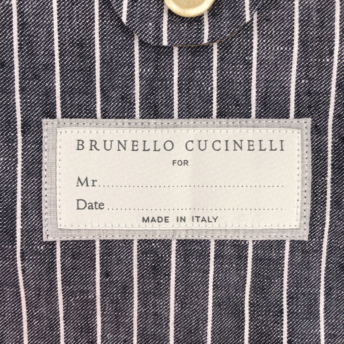 【美品】  BRUNELLO CUCINELLI / ブルネロクチネリ | ストライプ 3B テーラードジャケット | 44 | ネイビー系 | メンズメンズ