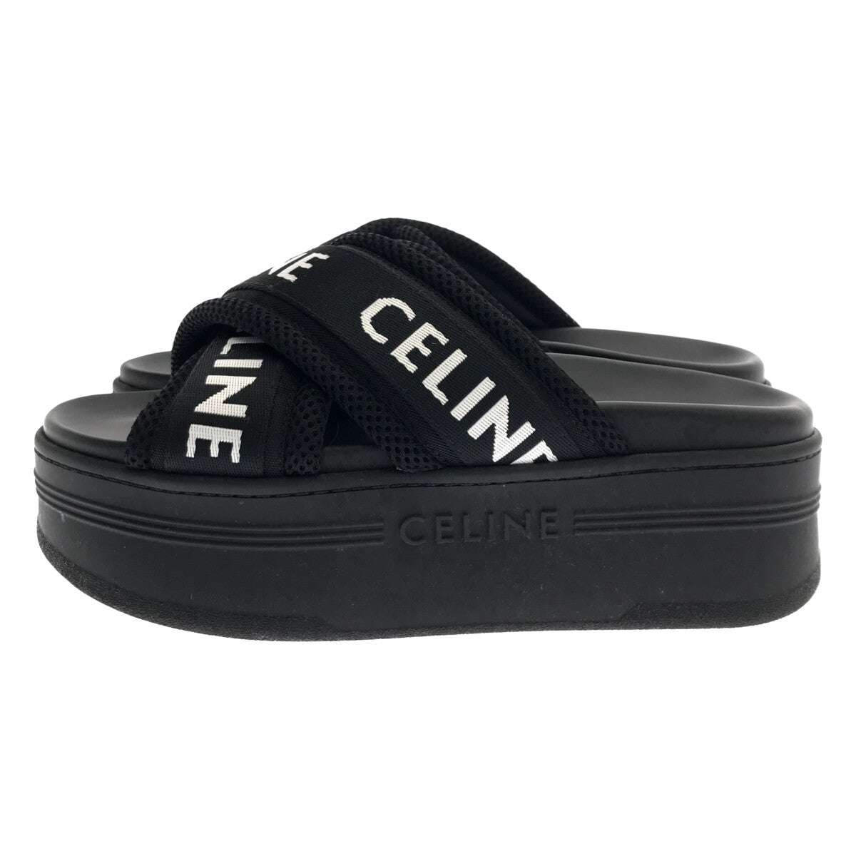CELINE / セリーヌ | ブロック スライド サンダル / メッシュ＆CELINE 