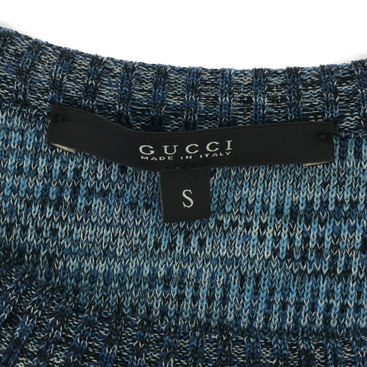 GUCCI / グッチ | 金ボタン ボーダースリーブ サマーニット | S |